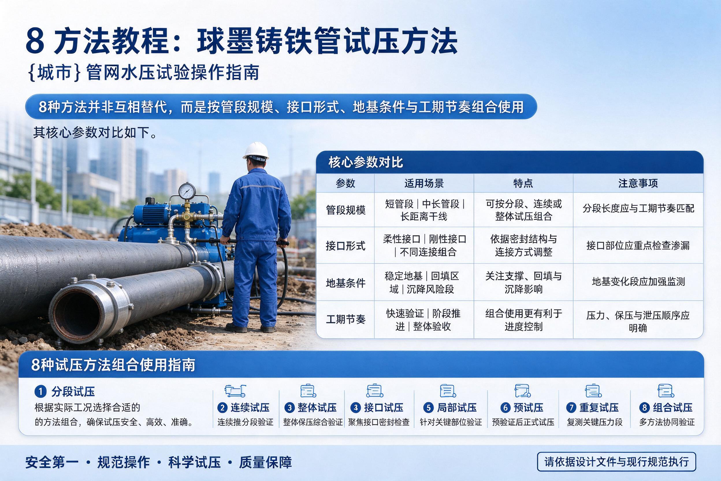 8 方法教程: 球墨铸铁管试压方法,三都管网水压试验操作指南
