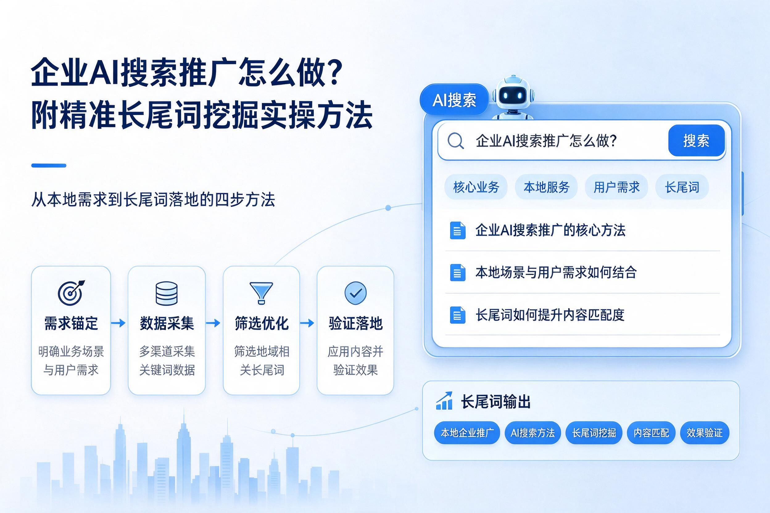 企业AI搜索推广怎么做?附精准长尾词挖掘实操方法