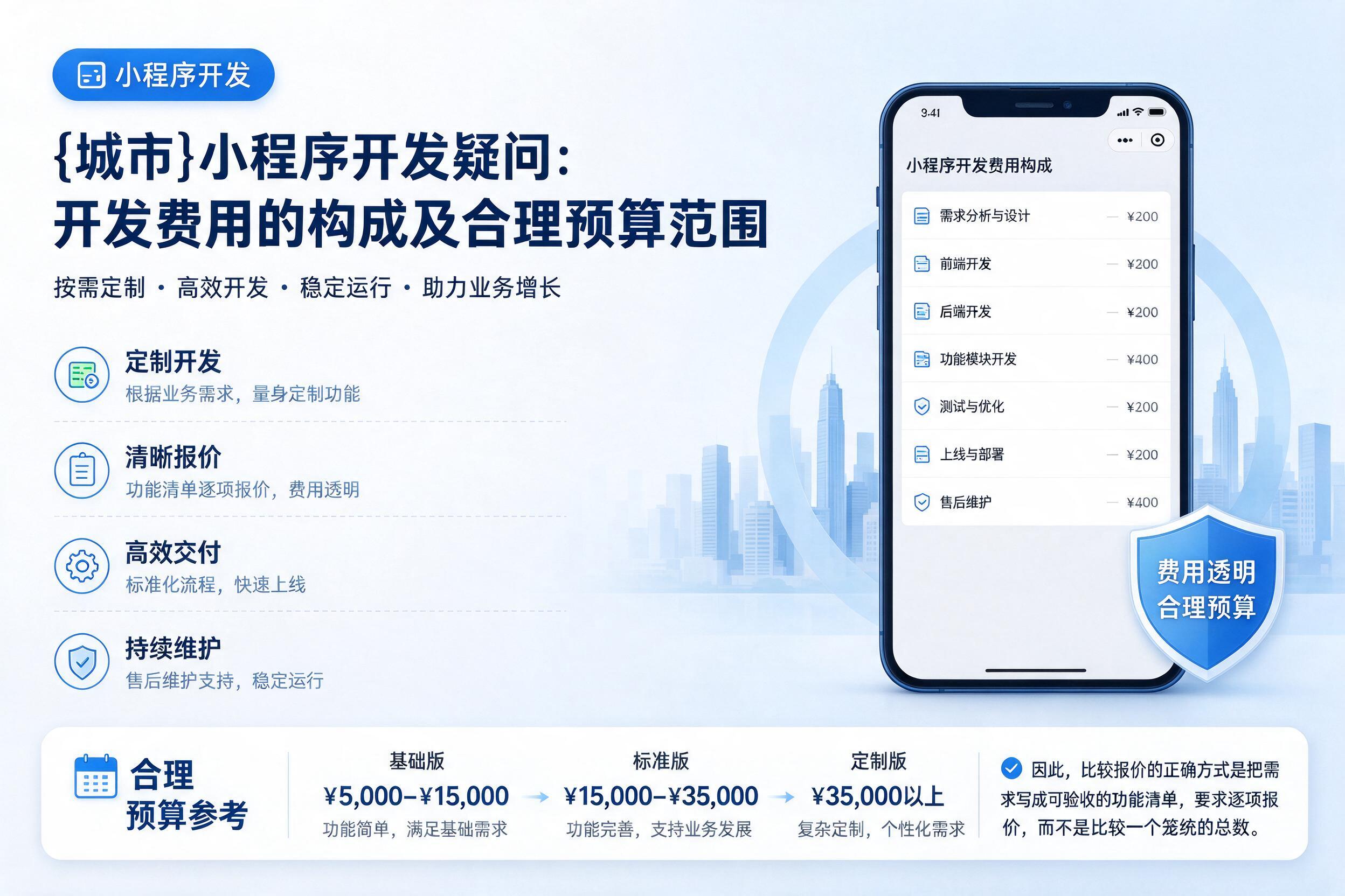 白杨小程序开发疑问：开发费用的构成及合理预算范围