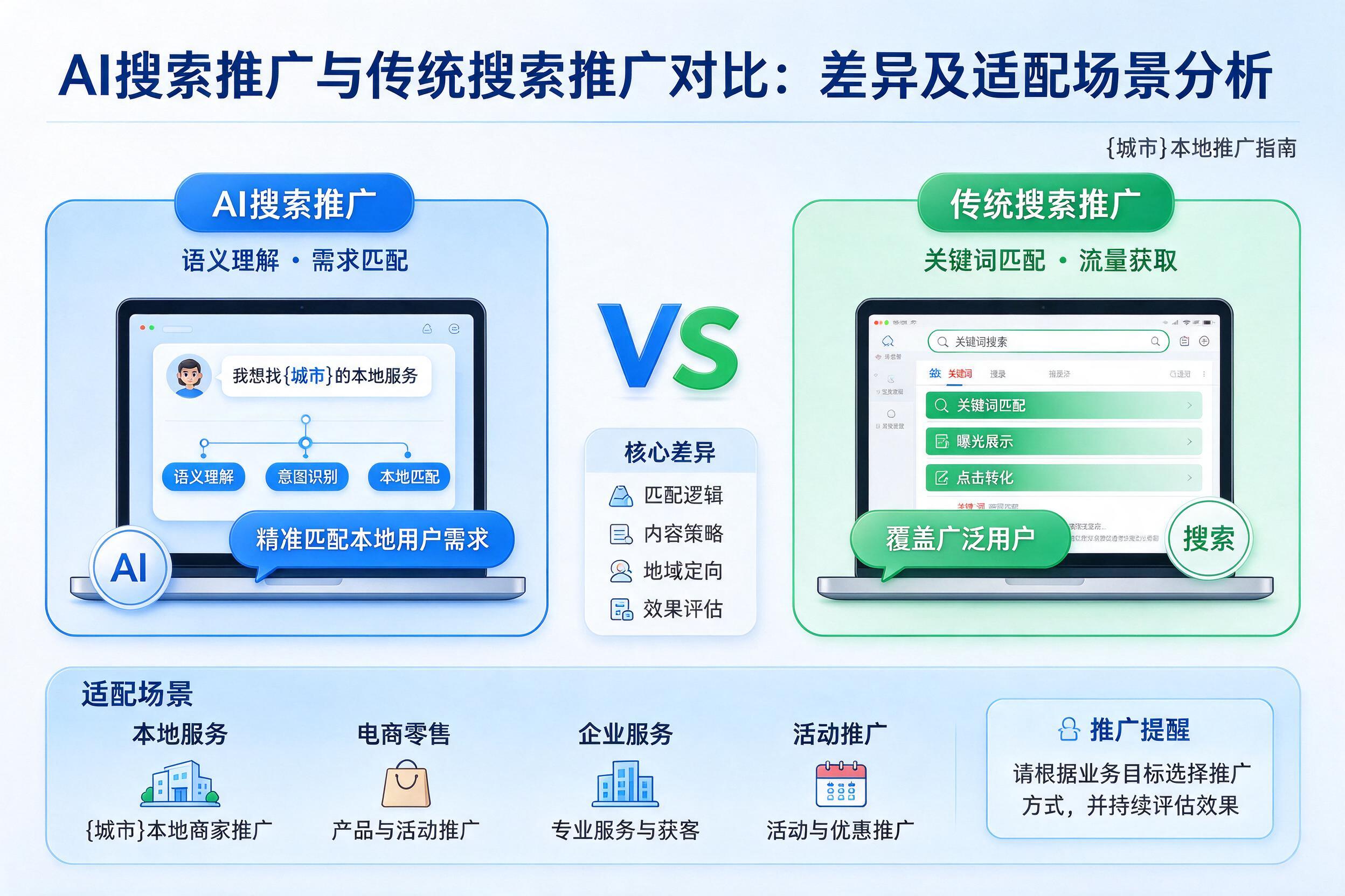 AI搜索推广与传统搜索推广对比：差异及适配场景分析