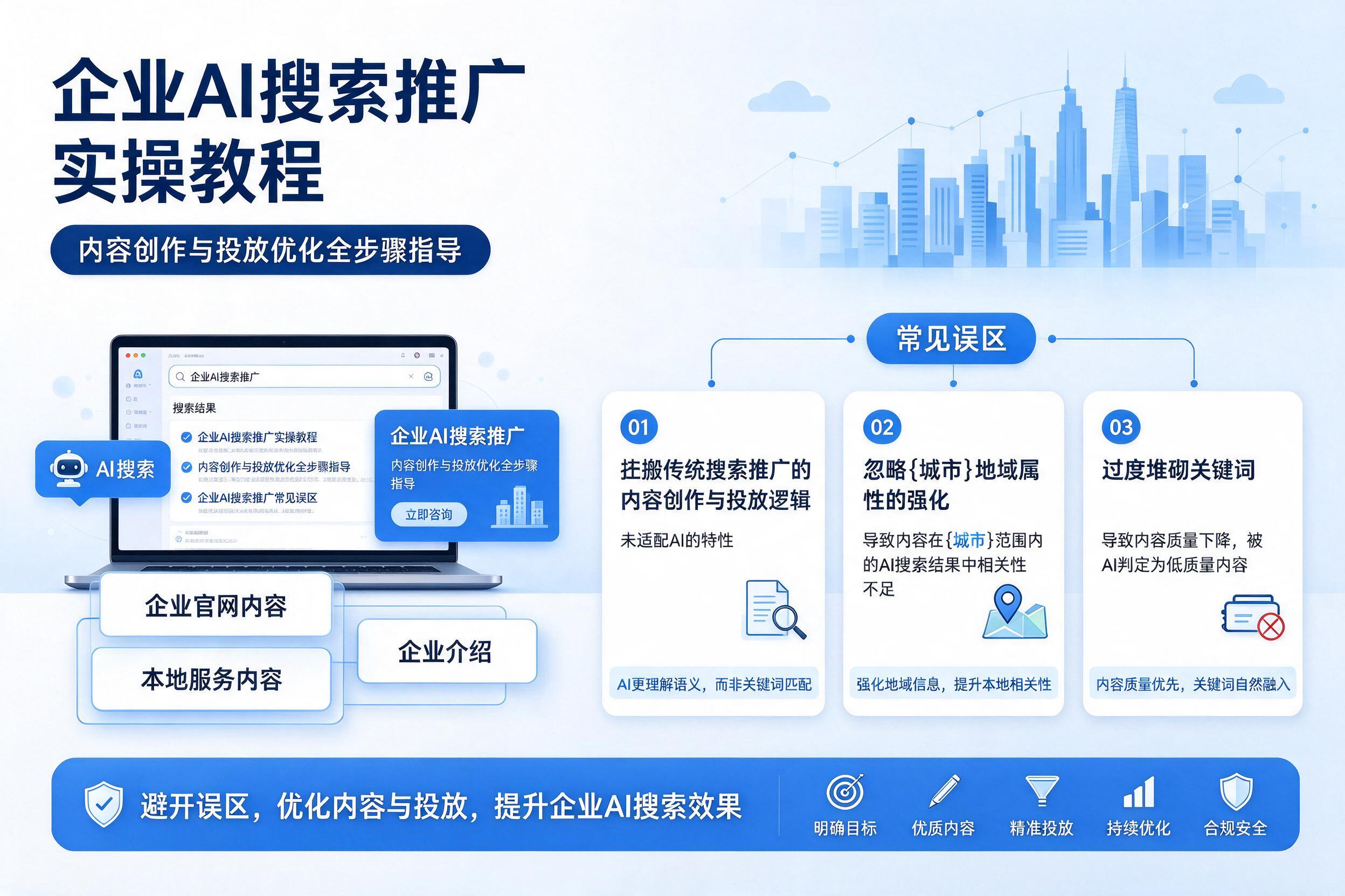 企业AI搜索推广实操教程：内容创作与投放优化全步骤指导