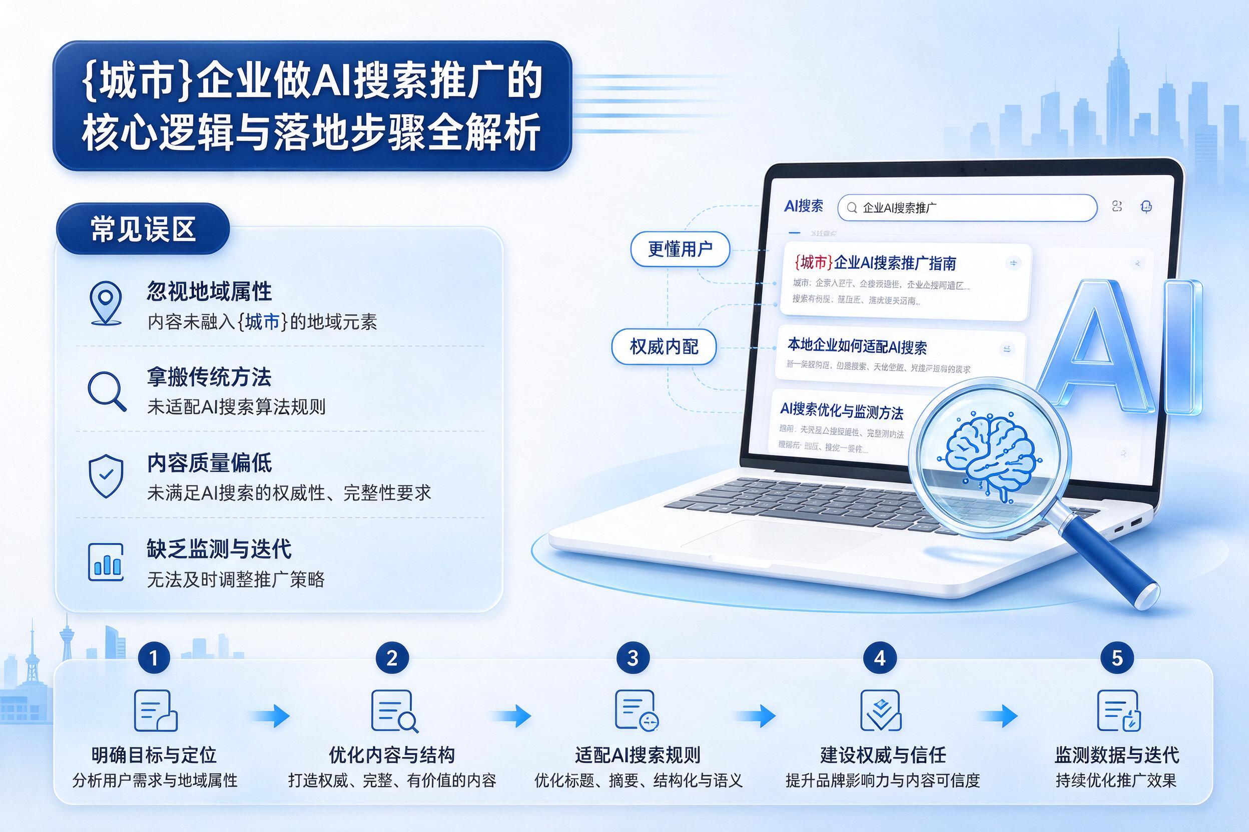 企业做AI搜索推广的核心逻辑与落地步骤全解析
